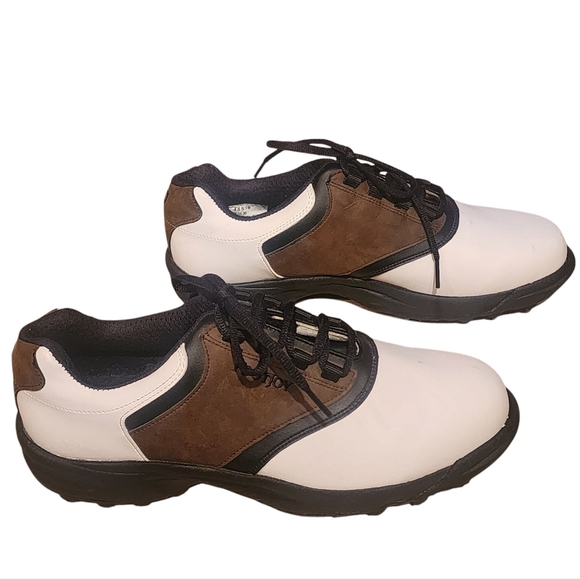 FootJoy Other - FootJoy Men's White and Brown Golf ShoesSize 9.5M